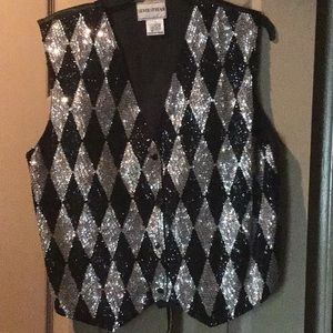 Silver Stream sequined vest. Size L